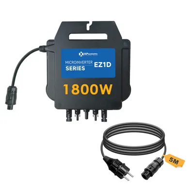 Produktbild von APsystems® Mikrowechselrichter  EZID 1800W integriete WLAN & Bluetooth + 5m Netzanschlusskabel Betteri® BC01 auf Schuko für Balkonkraftwerk, 0% MwSt