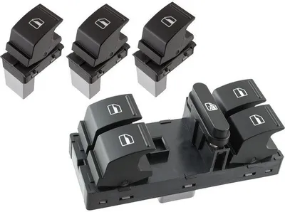 Immagine prodotto di Pulsante interruttore regolatore finestra SET anteriore SINISTRA + DESTRA + POSTERIORE per VW