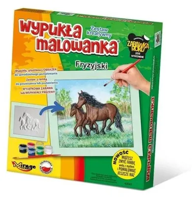 Obrázek produktu pro Vystouplá omalovánka Koně – Fríský – Mirage Hobby