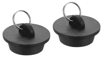 Produktbild von Abflussstopfen - 2 Stück Set - Für Badewanne und Waschbecken - 36,3-38,3 mm - Schwarz
