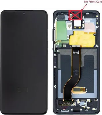 Produktbild von Original AMOLED Display Touchscreen Bildschirm Rahmen Cosmic Schwarz für Samsung Galaxy S20 Ultra G988B