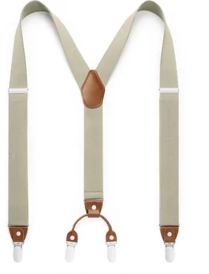 Productafbeelding van Heren- en damesbroekriem, X-vorm, 4 metalen clips, Y-champagne kleur