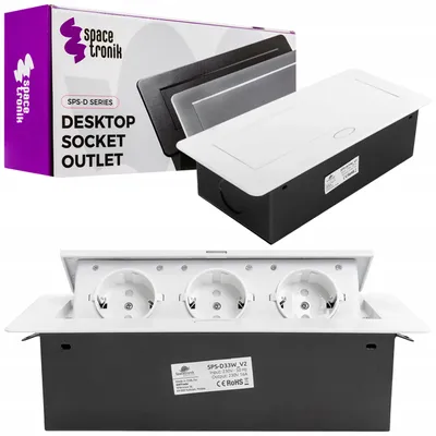 Produktbild von Spacetronik SPS-D33W V2 Einbau-Steckdose 3-fach weiß
