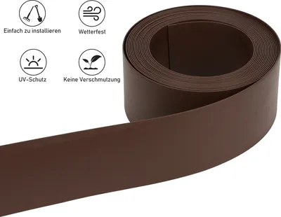 Produktbild von Jopassy Rasenkante Kies Beeteinfassung Mähkante Rasenband Beetumrandung Oberkante Gartenwegen Gartenumrandung Rasenbegrenzung Braun 1000x10cm