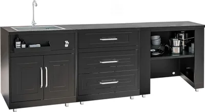 Immagine prodotto di Cucina da esterno a 3 pezzi con lavello - Oviala Memphis