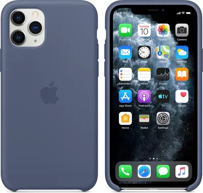 Image de Apple Silicone Case pour iPhone 11 Pro Bleu Etui de protection pour téléphone portable Etui