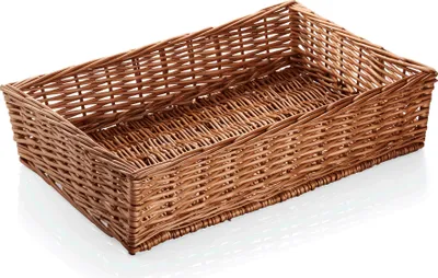 Zdjęcie produktu dla Kosz na pieczywo / kosz bufetowy, wiklina, 40x30 - 60x40 cm do wyboru: Kosz bufetowy, 40 x 30 x 10 cm, pełna wiklina Wariant: Kosz bufetowy, 40 x 30 x 10 cm