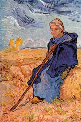 Zdjęcie produktu dla Vincent Van Gogh Art Print Obraz - Pasterka według Milleta, 1889 (120 x 80 cm)