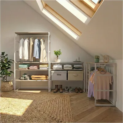 Produktbild von 4er Set modulare Dachbodenkleiderständer 400x85cm KADRA