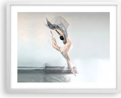 Produktbild von Gerahmtes Poster - Weißer Rahmen - Tanz Frau Ballerina - 50x40 cm - Wand Bild - Wanddeko - Wandbilder - Kunstposter - Wandposter - Bilderrahmen - Bilder - Kunstdruck - Wanddekoration - P2WAA50x40-5030