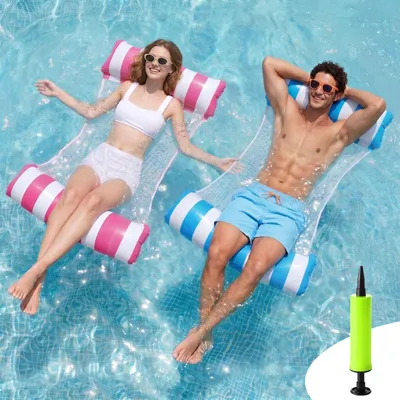 Imagen del producto de Colchoneta inflable 4 en 1, hamaca flotante, 2 unidades, para piscina