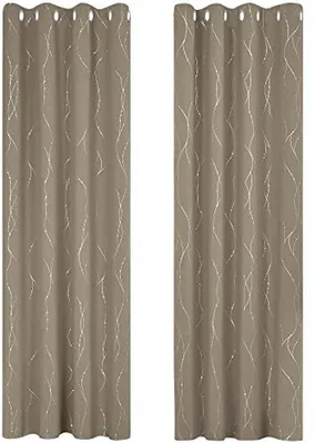 Zdjęcie produktu dla Zestaw 2 zasłon zaciemniających, idealnych do sypialni, o wymiarach 140 x 240 cm, kolor taupe