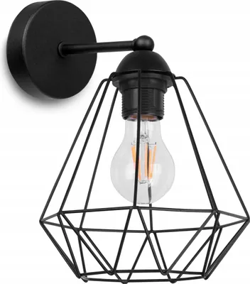 Produktbild von Elegante Retro Wandleuchte Wire Schwarz Loft