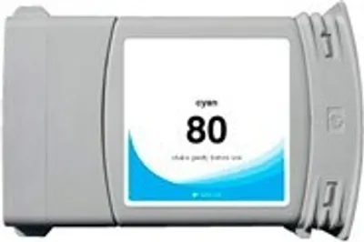 Image de Cartouche compatible HP 80 XL cyan pour imprimantes HP DesignJet 1050C (C6074A), HP Designjet 1050c Plus (C6074B), HP DesignJet 1055CM (C6075A), HP Designjet 1055CM Plus (C6075B)