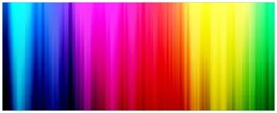 Produktbild von Wallario Wandbild aus Acryl, 125 x 50 cm, freischwebende Optik - Bunte Regenbogenstreifen auf Schwarz
