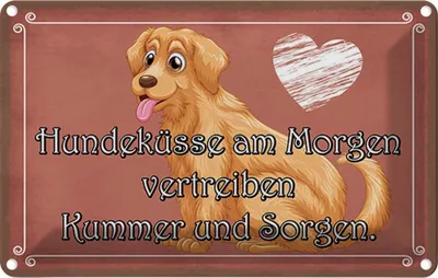 Produktbild von vianmo Blechschild 20x30 cm Hundeküsse Kummer und Sorgen Tier Haustier Hund