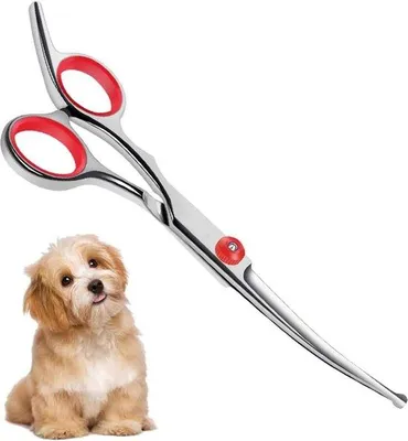 Obrázek produktu pro Bezpečné nůžky na srst 15 cm pro domácí mazlíčky, zaoblená špička, nerezová ocel
