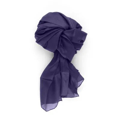 Produktbild von Seidenschal Halstuch Schal XXL Marine Blau Dunkelblau Seide 180x90cm
