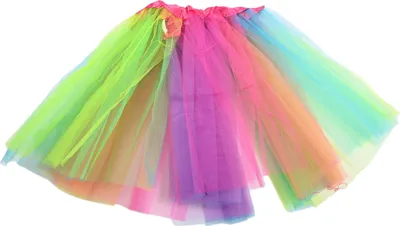 Produktbild von Regenbogen Tüllrock für Kinder - Buntes Kostüm Universalgröße 30cm für Fasching & Party