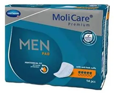 Imagen del producto de Hartmann Premium Men Pad 5 Gotas Protector Masculino 14 Unidades Molicare