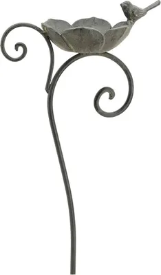Produktbild von Vogeltränke Vogel Futterplatz Metall grau H99cm Futterstation