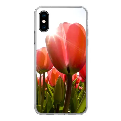 Produktbild von MuchoWow® Handyhülle Schutzhülle Hülle für iPhone X Blumen - Tulpen - Sonne Silikon Softcase Handy Hülle - Handyhülle