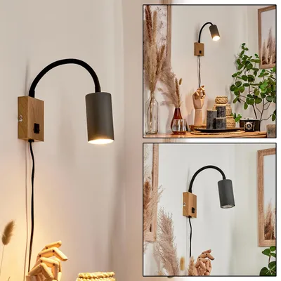 Produktbild von Gambellara »Gambellara« verstellbare Wandlampe, Kunststoff/Metall, Holzoptik