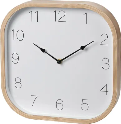 Image de Horloge murale carrée en bois blanc 30cm