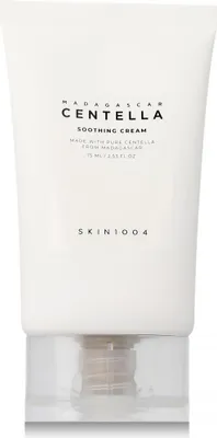 A white tube of Skin1004 Madagascar Centella Soothing Cream is shown against a white background.