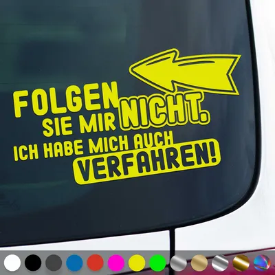 Produktbild von PantherPixel Folgen Aufkleber Sie Mir Nicht Habe Mich Verfahren Sticker Auto Geschenkidee Farbe Neon-Gelb