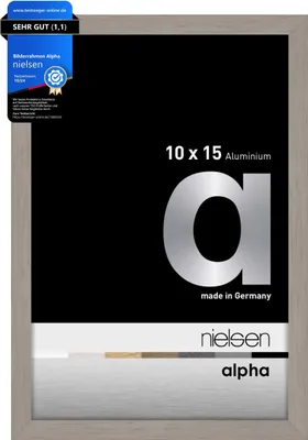 Obrázek produktu pro hliníkový rám na obrázky Alpha, 10x15 cm, světle šedý