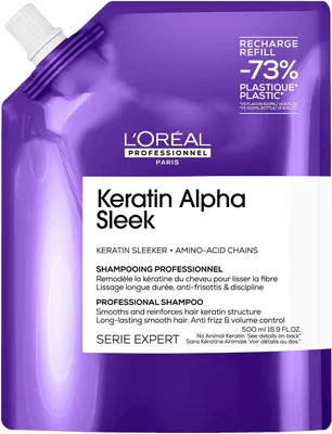 Produktbild von L'Oréal Professionnel Serie Expert Keratin Alpha Sleek Shampoo Refill 500 ml