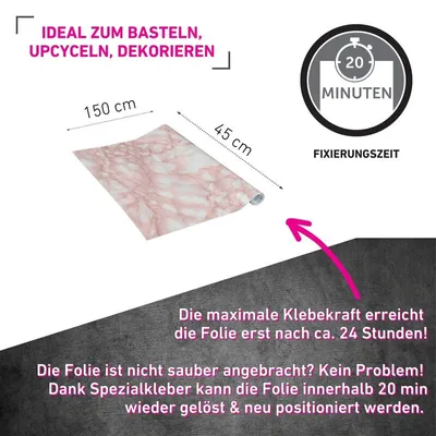 Produktbild von Klebefolie Marmor rosé - 45x150cm