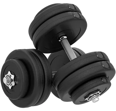 Produktbild von Kurzhantel-Set8x5kg,4x1,5HantelscheibenmitKunststoffhülle,bodenschonend,Schwarz