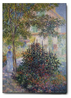 Produktbild von Giallobus - Camille Monet im Garten von Argenteuil - Claude Monet - 70L x 100W cm - Bild - Leinwand mit Standardrahmen