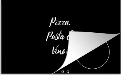Produktbild von KitchenYeah© Herdabdeckplatte Sprichwörter - Zitate - Pizza. Pasta und Wein. - Pizza-Liebhaber - Essen , 85x52cm, Küche Deko, Glaskeramikkochfeld Herdabdeckung, Abdeckplatte fùr Kochfeld