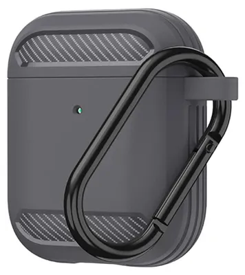 Zdjęcie produktu dla Techsuit Carbon Silicone etui na AirPods 1 / AirPods 2 – szare