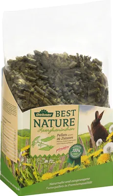 Produktbild von Dehner Best Nature Nagerfutter Adult, Zwergkaninchenfutter Pellets, 3 kg