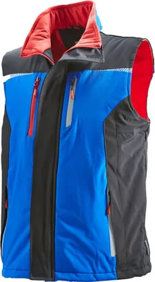 Produktbild von TERRAX WORKWEAR Herren Arbeits Berufsweste, Royal/Rot, Größe:XL, Farbe:Royal/Rot