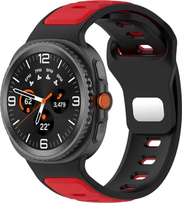 Obrázek produktu pro Pro Samsung Galaxy Watch 8 / 8 Classic Reverse Buckle Two Colour Silicone Strap Black / Red