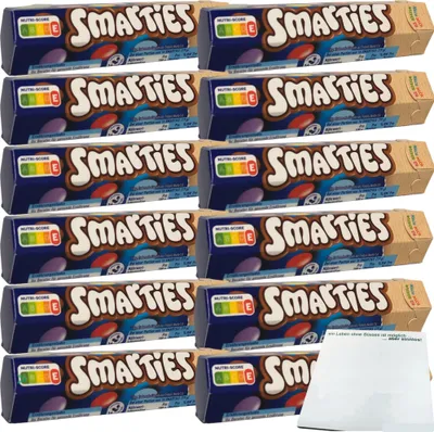 Produktbild von Nestle Smarties Einzelrolle Hexagon-Rolle 12er Pack (12x38g) + usy Block