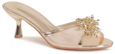 Produktbild von topschuhe24 3242 Damen Glitzer Pantoletten, Farbe:Gold, Größe:40 EU