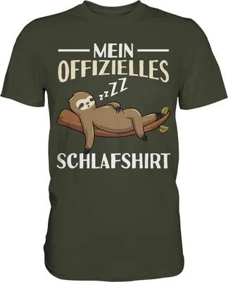 Produktbild von Offizielles Schlafshirt Nachthemd Schlafanzug Pyjama Faultier T-Shirt – Urban Khaki / S
