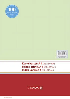 Produktbild von Brunnen Karteikarte DIN A4 quer blanko grün 100 St./Pack.