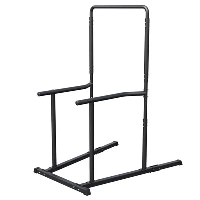 Produktbild von GORILLA SPORTS® Power Tower Klimmzug Dip Station - Klimmzugstange, Dip Barren, Reckstange für Calisthenics Training zuhause, Stahl, bis 150 kg