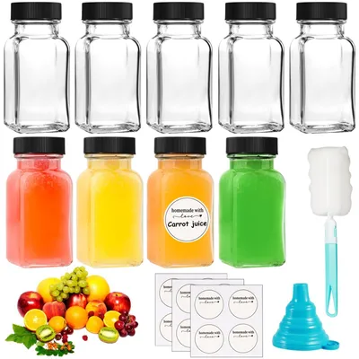 Imagen del producto de Juego de 9 mini botellas de vidrio con tapa, ideales para shots