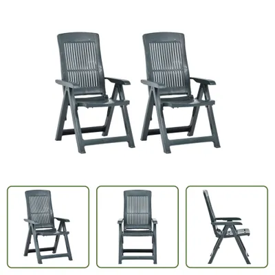 Immagine prodotto di The Living Store Sedie da giardino regolabili 2 pz. Plastica verde