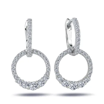 Produktbild von Olympia Creole Diamanten Brillant-Schliff Ohrhänger 14 Karat Weißgold