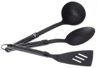 Image de GSI Outdoors Set d'ustensiles de cuisine en nylon, set de 3 pièces, 113 g, noir ; 74051
