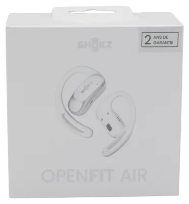 Produktbild von SHOKZ OpenFit Air, weiss, Kabellos, Anrufe/Musik/Sport/Alltag, 50 - 16000 Hz, 174 g, Kopfhörer, Weiß
